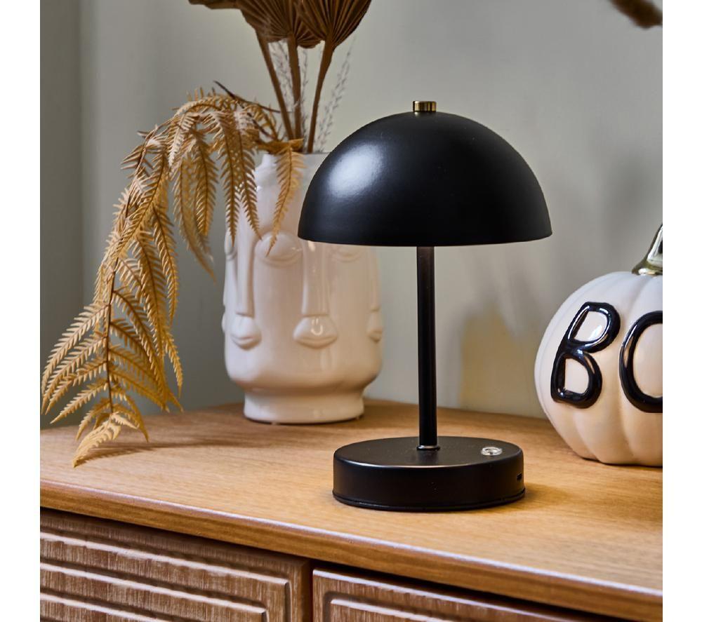 GLOBAL GIZMOS 48069 Rechargeable LED Mushroom Table Lamp - Black image number 5 of 5