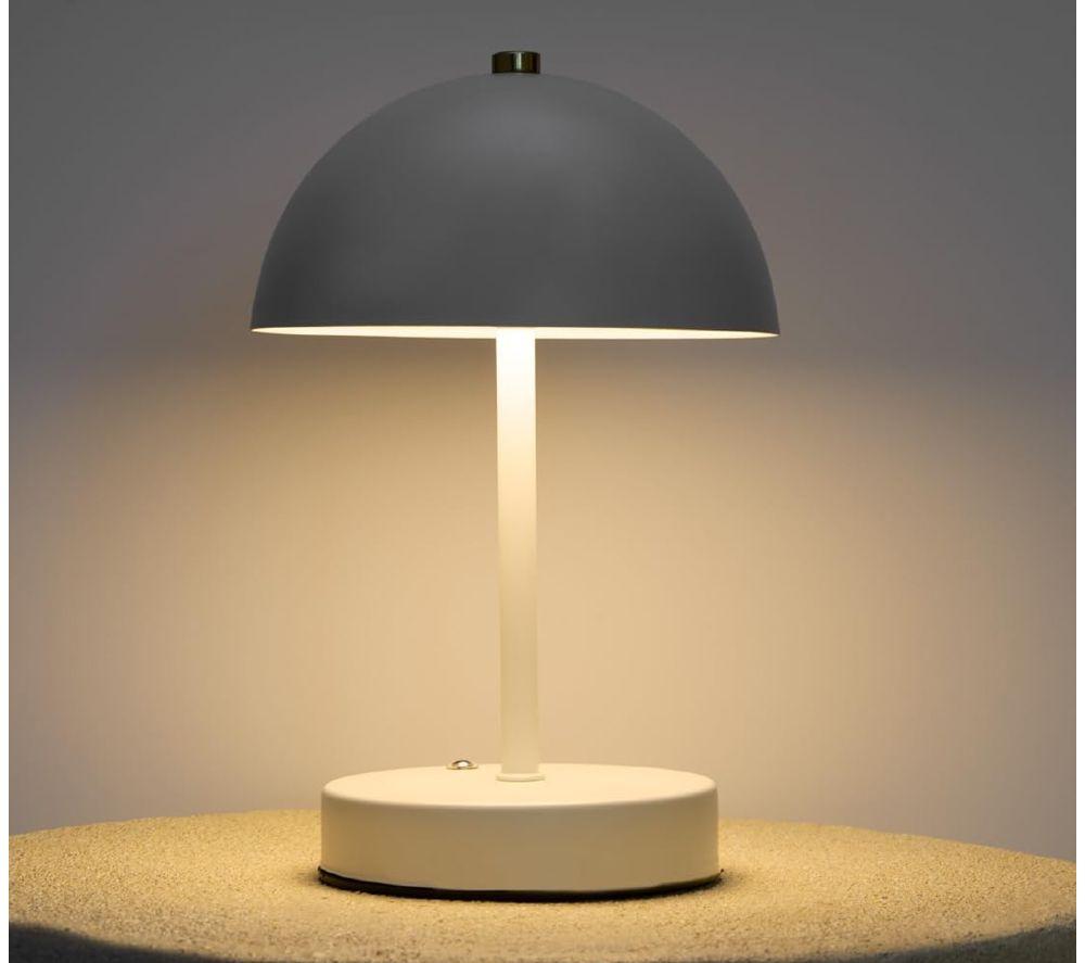 GLOBAL GIZMOS 48079 Rechargeable LED Mushroom Table Lamp - White image number 2 of 4
