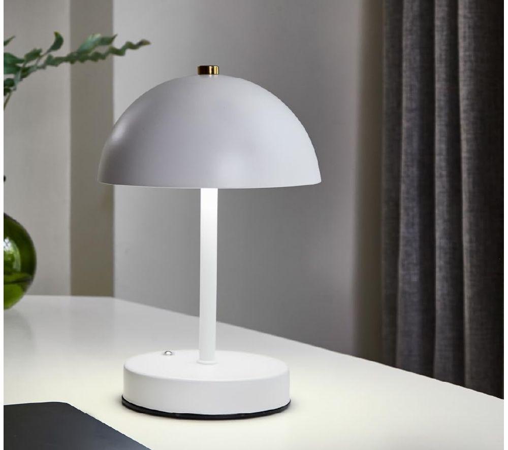 GLOBAL GIZMOS 48079 Rechargeable LED Mushroom Table Lamp - White image number 4 of 4