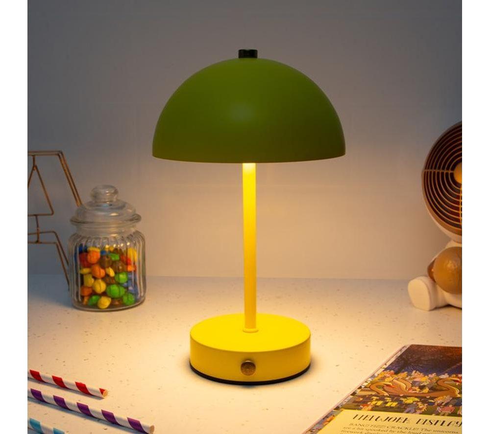 GLOBAL GIZMOS 48089 Rechargeable LED Mushroom Table Lamp - Yellow image number 2 of 2