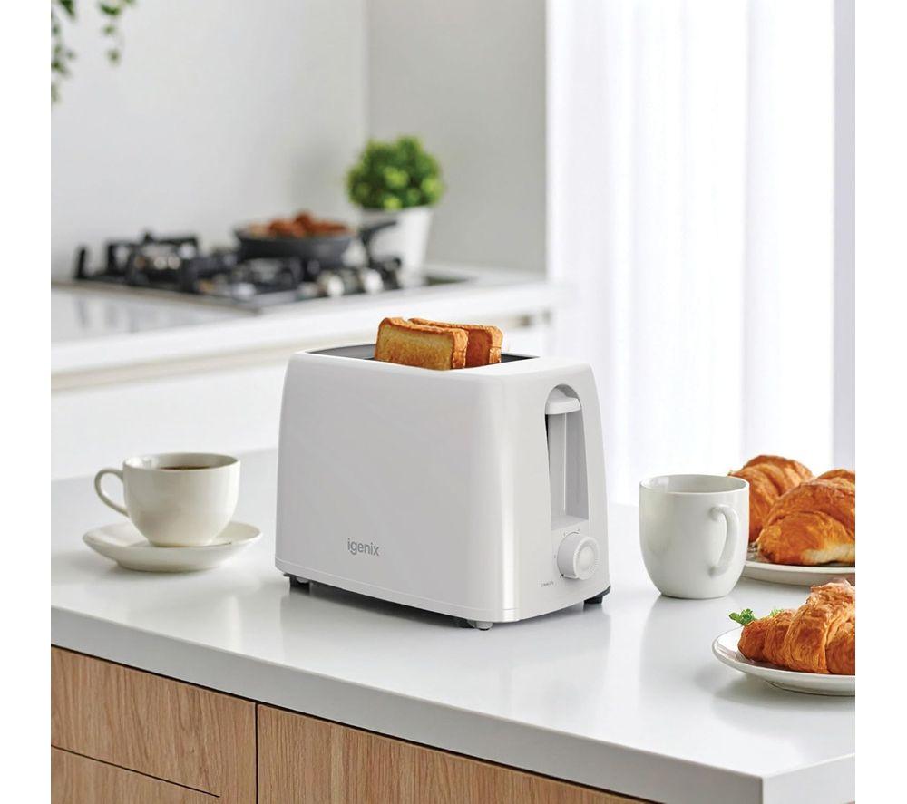 IGENIX IGT0245W 2-Slice Toaster - White image number 2 of 3