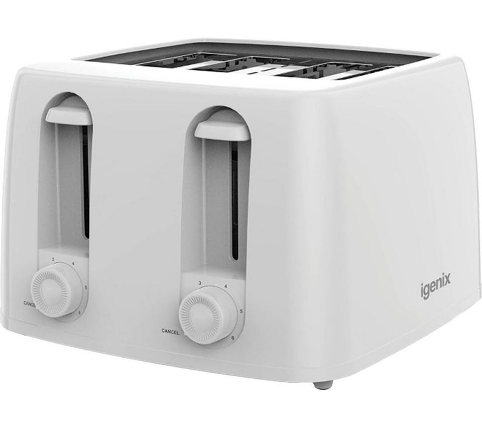 IGENIX IGT0445W 4-Slice Toaster - White