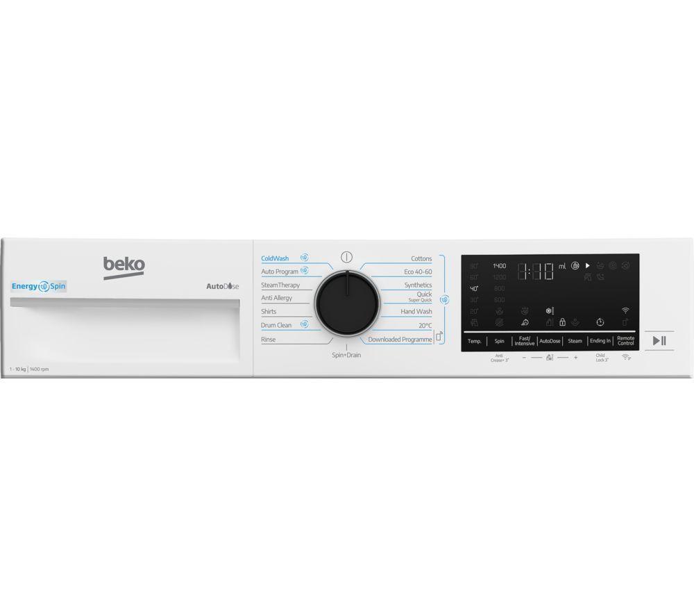 BEKO Pro EnergySpin B5W51041BDW 10 kg 1400 Spin Washing Machine - White image number 3 of 9