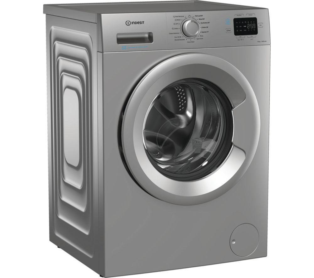 INDESIT Push&Go IP 1046S UK 10 kg 1400 Spin Washing Machine - Silver image number 6 of 7