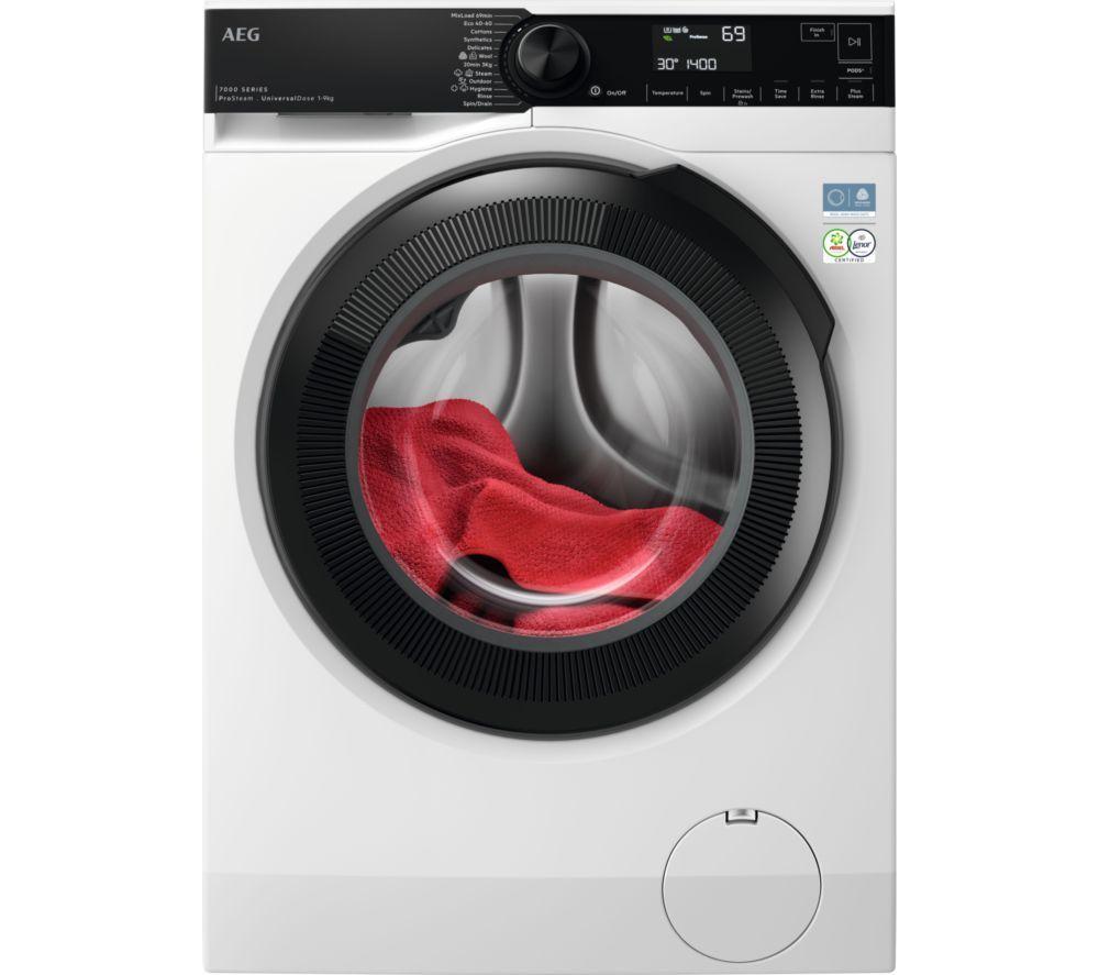 AEG 7000 Series ProSteam LFSR74944UD 9 kg 1400 rpm Washing Machine – White, White,Black