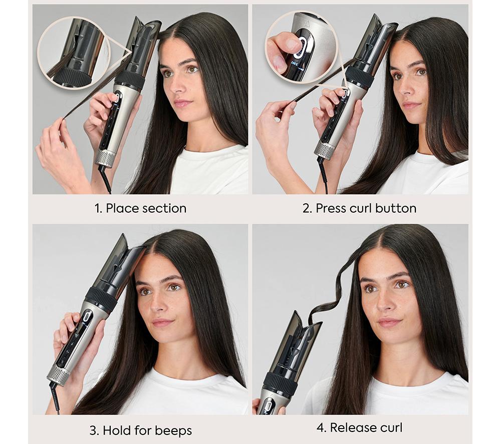 BABYLISS  Style Secret Air Automatic Rotating Curler & Waver - Silver & Black image number 8 of 14