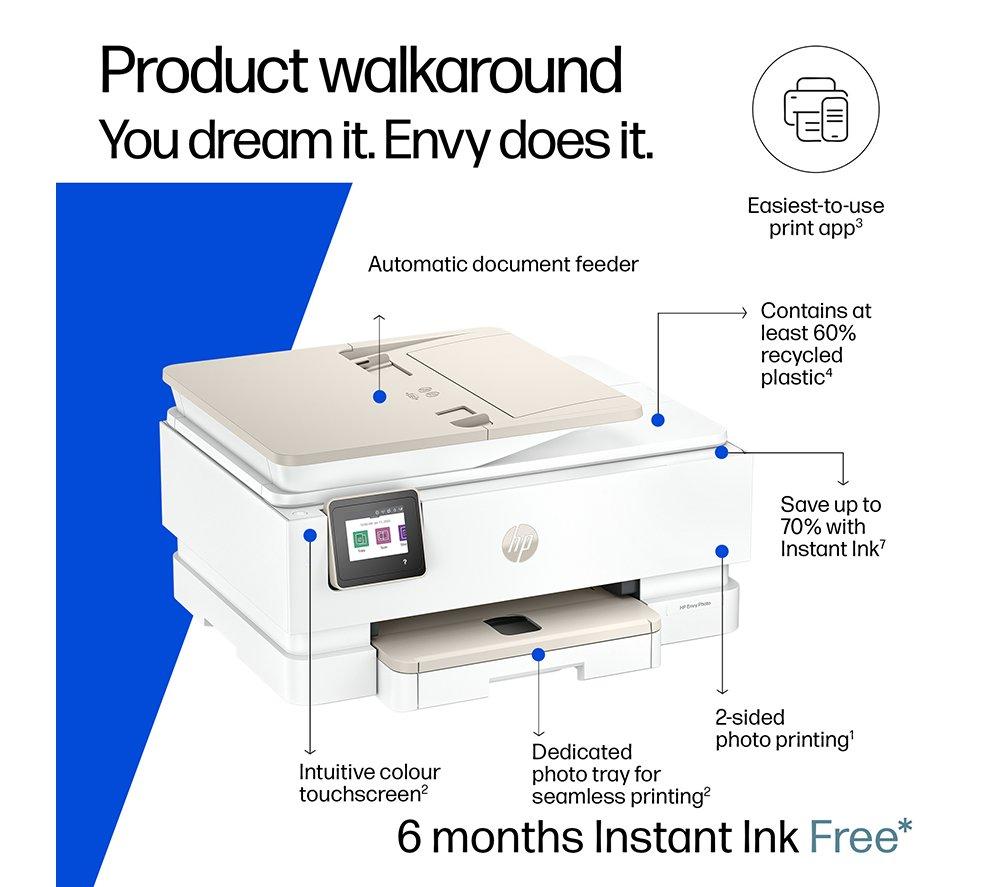 HP  Envy Photo 7934 All-in-One Wireless Inkjet Printer & 6 Months Free Instant Ink image number 3 of 19