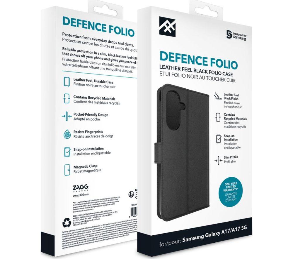 ZAGG Defence Galaxy A17 Folio Case - Black image number 3 of 3