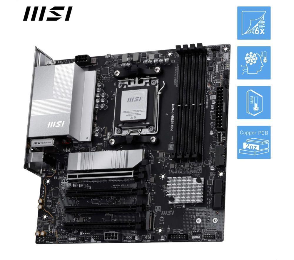 MSI PRO B850M-P WIFI AM5 Motherboard image number 2 of 6