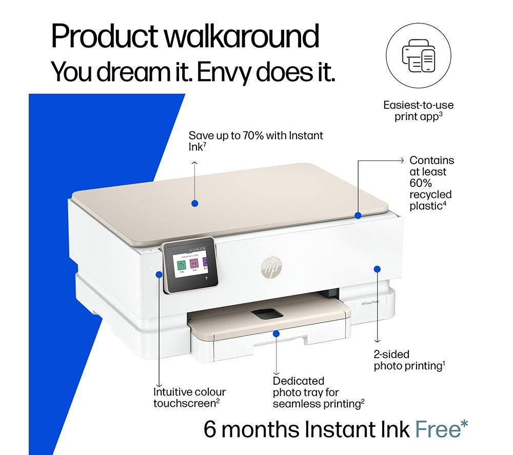 HP Envy Photo 7234 All-in-One Wireless Inkjet Printer & 6 Months Free Instant Ink image number 3 of 21