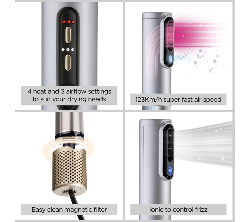 BABYLISS Air Wand Limited Edition Drying, Volumising & Smoothing All-in-One - Silver image number 3 of 9