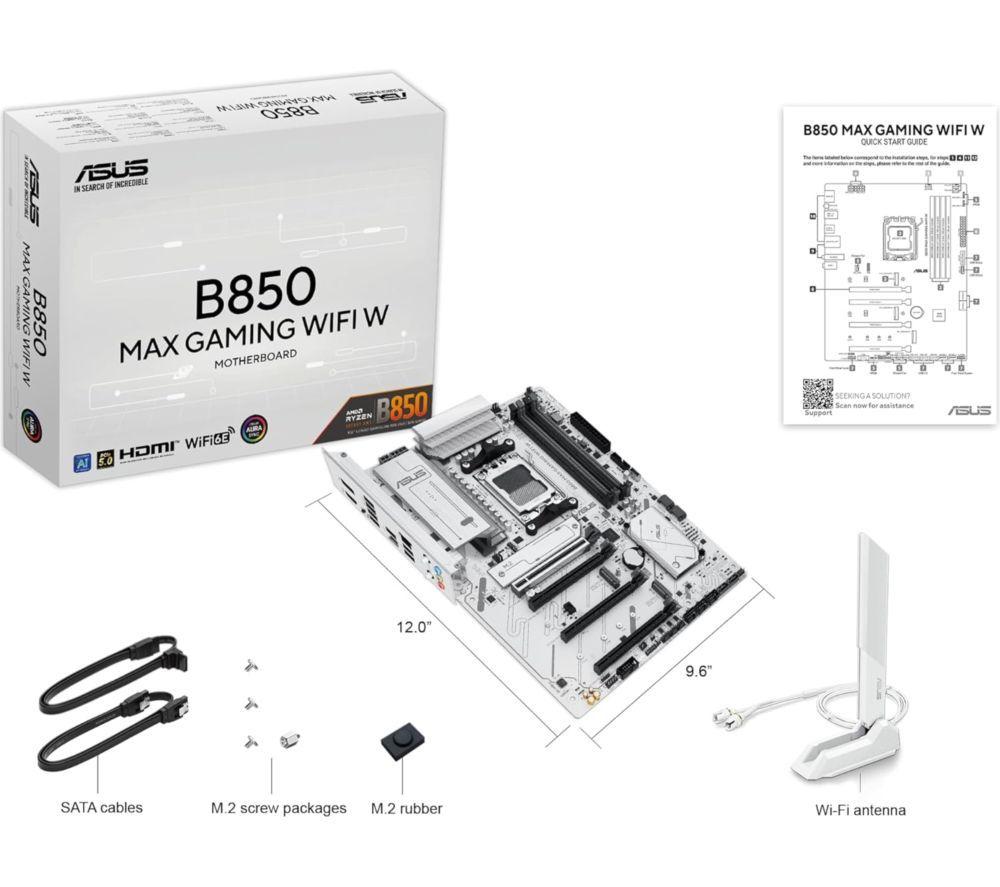 ASUS Max Gaming WiFi W B850 AM5 Motherboard image number 2 of 5