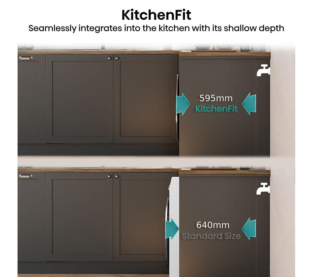 HISENSE KitchenFit 5i Series WD5I1245BWR WiFi-enabled 12 kg Washer Dryer - White image number 3 of 29