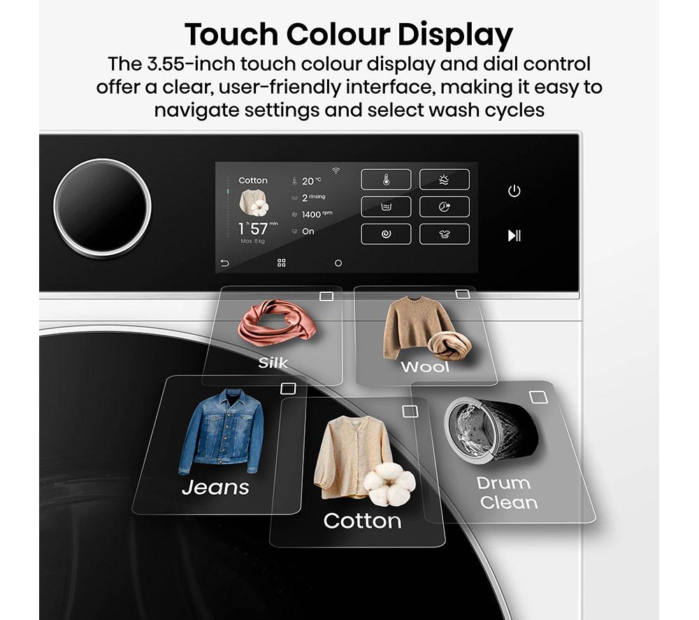 HISENSE KitchenFit 5i Series WD5I1245BWR WiFi-enabled 12 kg Washer Dryer - White image number 20 of 29