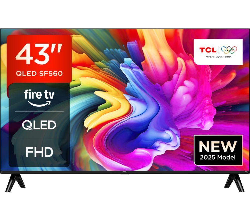 Tcl 39"-45" Sf560 43 Qled Full Hd Smart Fire Tv - 43Sf560-Uk, Black