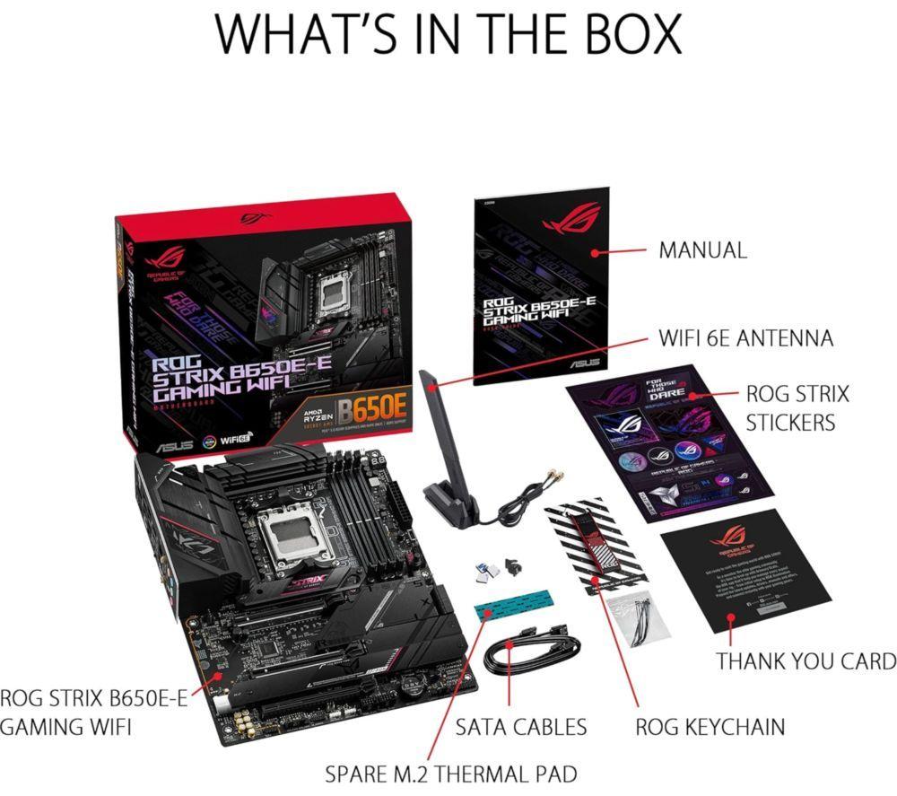 ASUS ROG STRIX B650E-E GAMING WIFI AM5 Motherboard image number 5 of 6