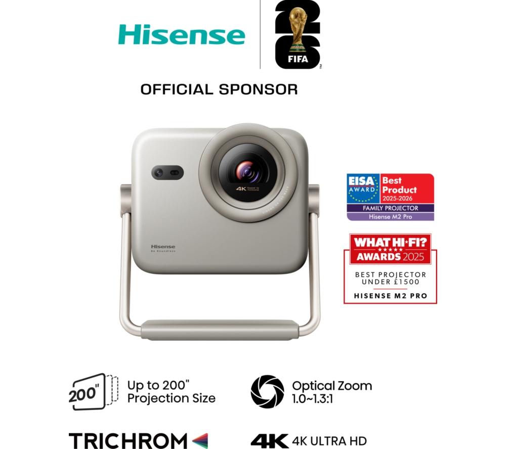 HISENSE M2TUK Pro 4K Smart Mini Projector - Grey image number 2 of 15