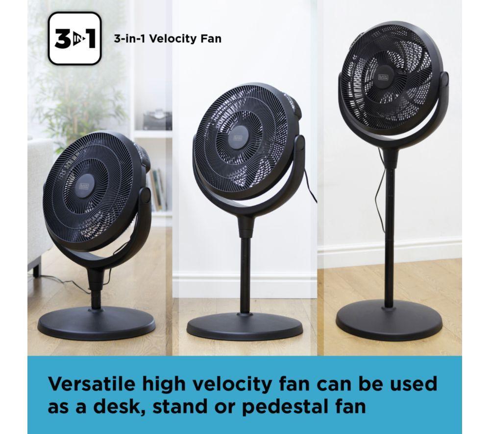 BLACK + DECKER BXFP51001GB 3-in-1 16" Pedestal Fan - Black image number 3 of 4