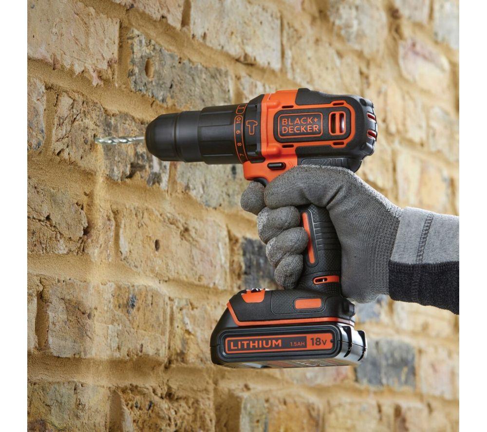BLACK + DECKER 18 V Cordless Hammer Drill - Orange & Black image number 5 of 5