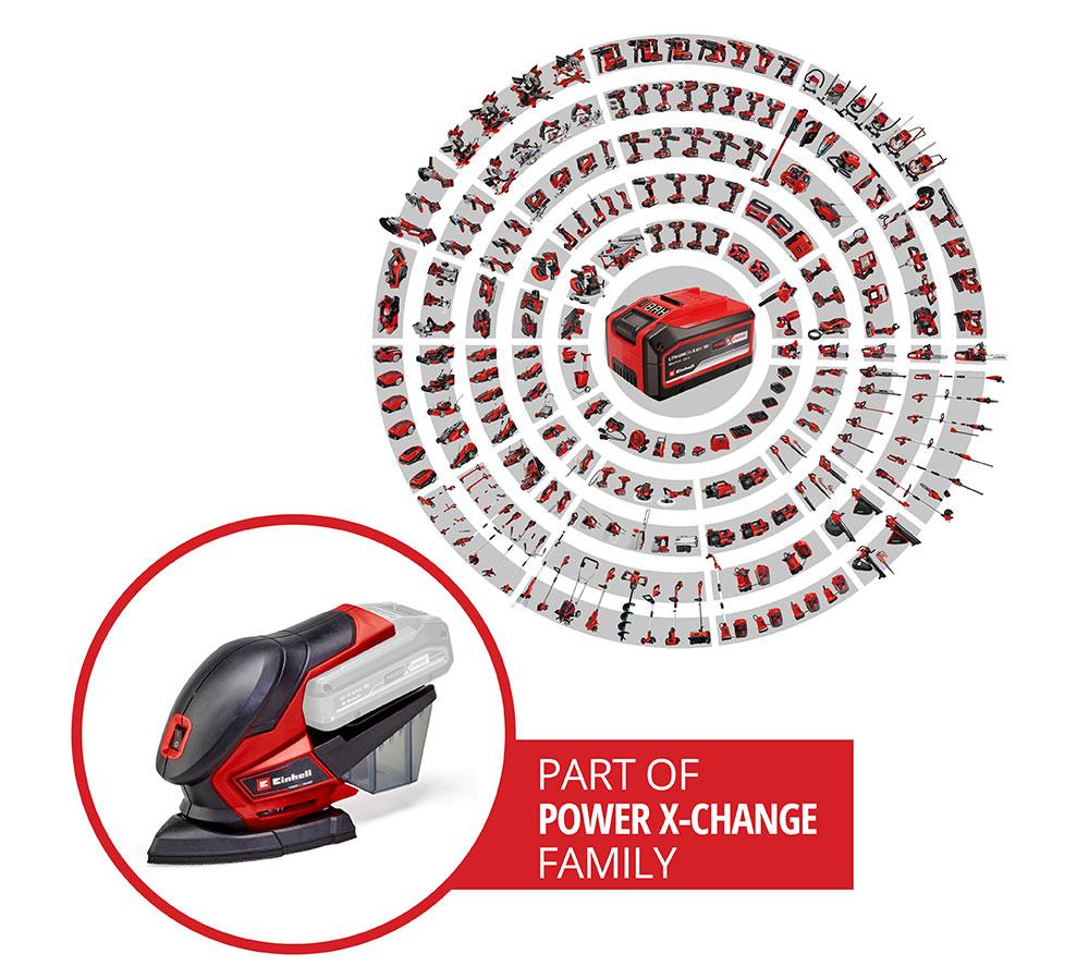 EINHELL TE-OS 18/150 Li Cordless Multiple Sander - Black & Red image number 9 of 15