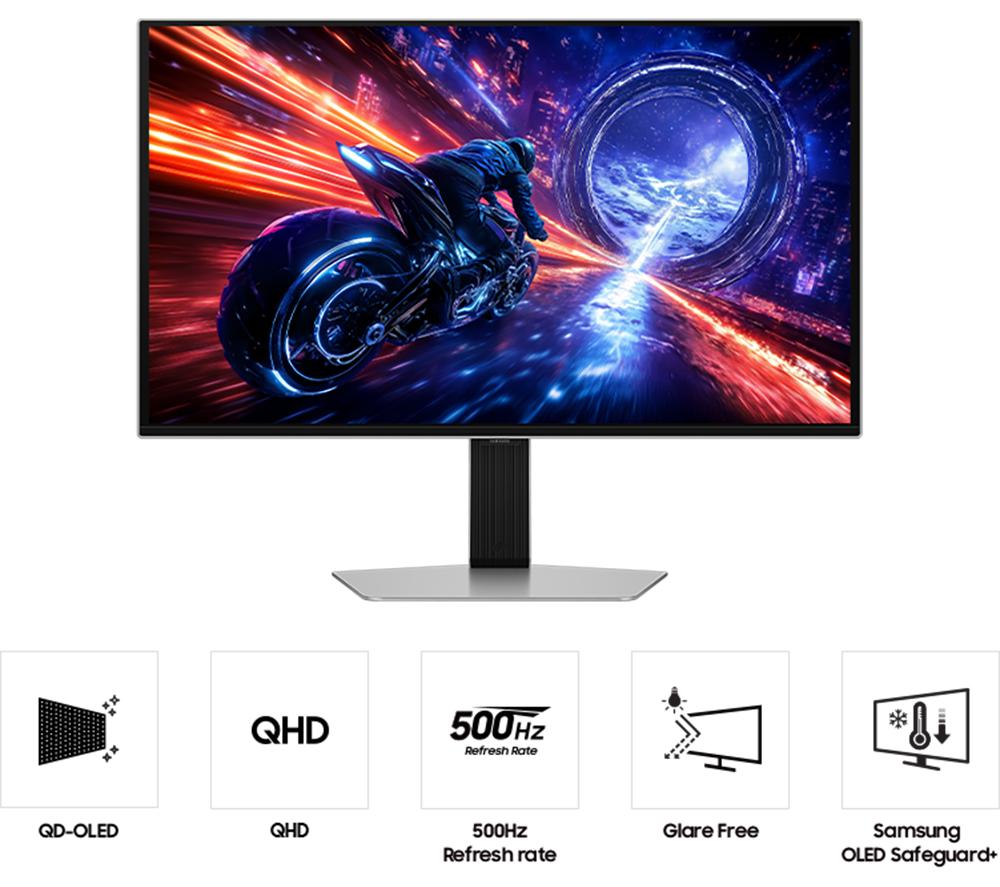 SAMSUNG Odyssey G6 LS27FG602SUXXU Quad HD 27" OLED Gaming Monitor - Silver image number 7 of 11