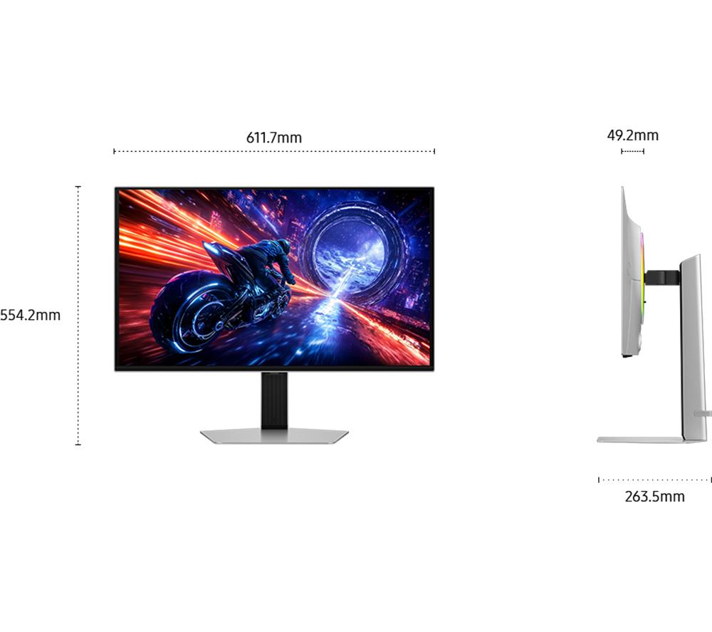 SAMSUNG Odyssey G6 LS27FG602SUXXU Quad HD 27" OLED Gaming Monitor - Silver image number 8 of 11