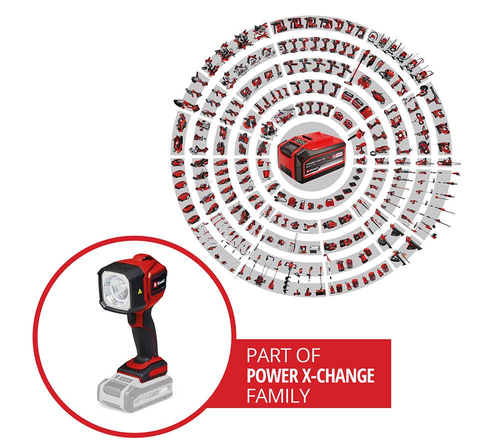 EINHELL TC-CL 18/350 Li Solo Cordless Light - Black & Red image number 4 of 9