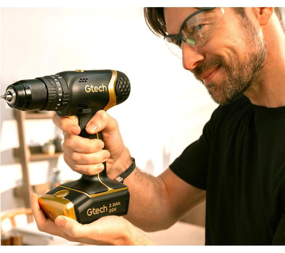 GTECH Cordless Hammer Drill Driver - Black & Gold image number 2 of 9