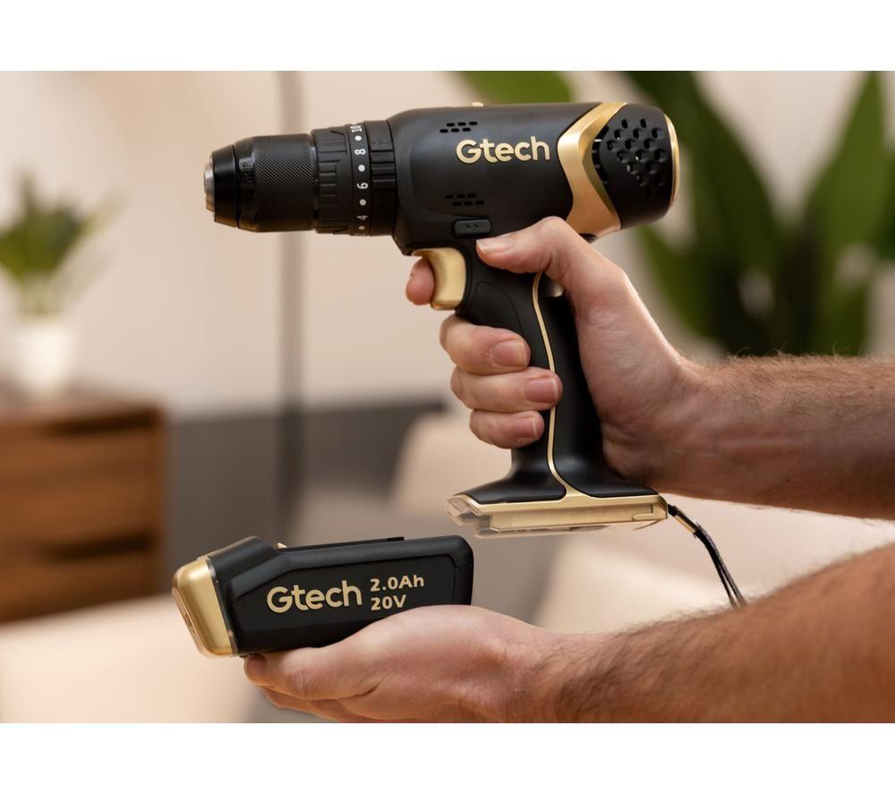 GTECH Cordless Hammer Drill Driver - Black & Gold image number 7 of 9