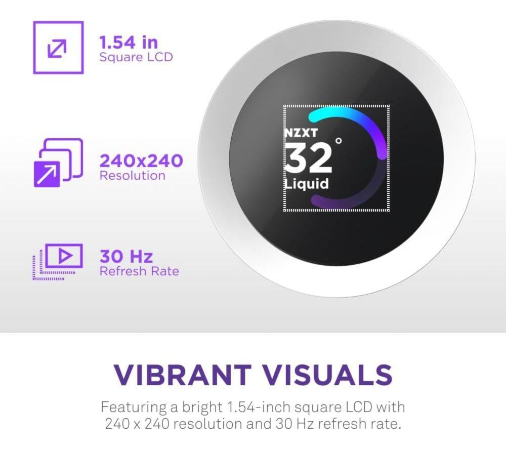NZXT Kraken Plus 240 240 mm Liquid RGB CPU Cooler - White image number 3 of 5
