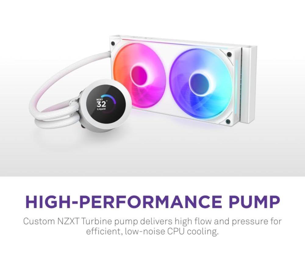 NZXT Kraken Plus 240 240 mm Liquid RGB CPU Cooler - White image number 5 of 5