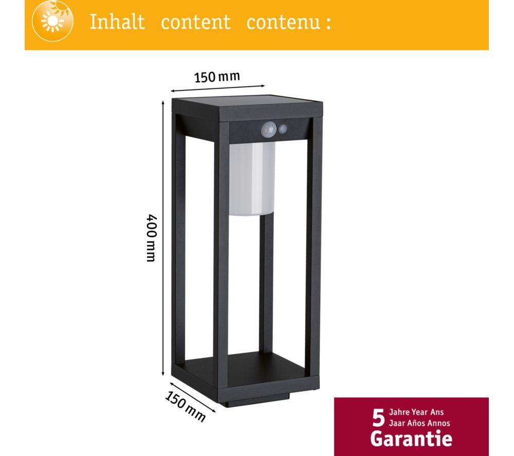PAULMANN Marisol PIR Solar Light Object - Black image number 4 of 7