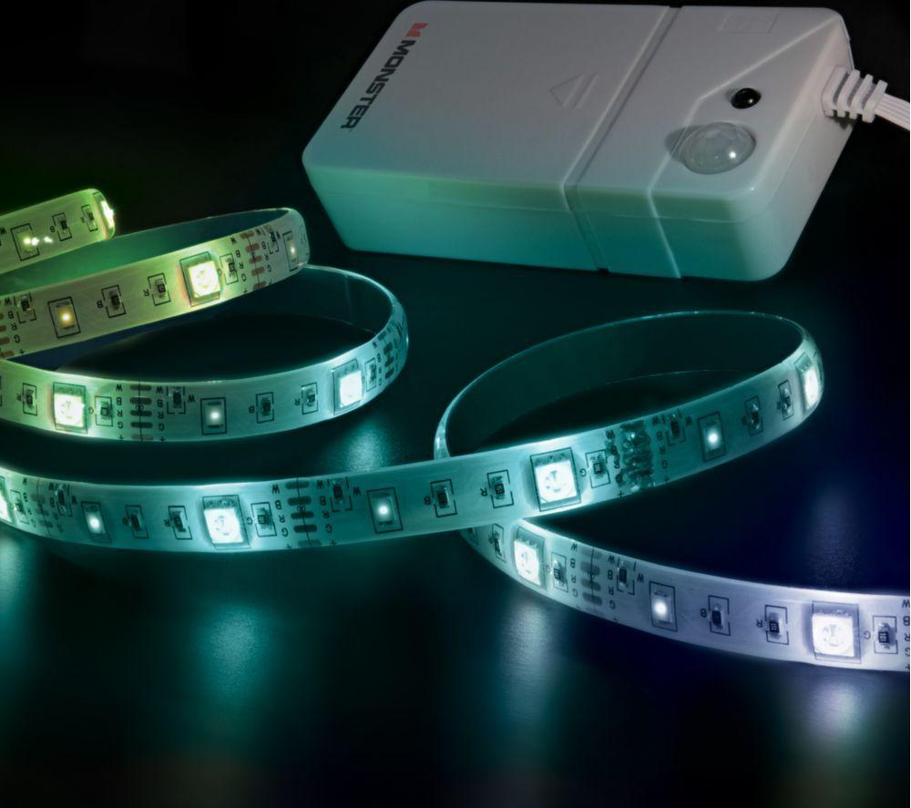MONSTER Basics Motion Activated RGB+W LED Light Strip - 2 m / 6.5 ft image number 3 of 8