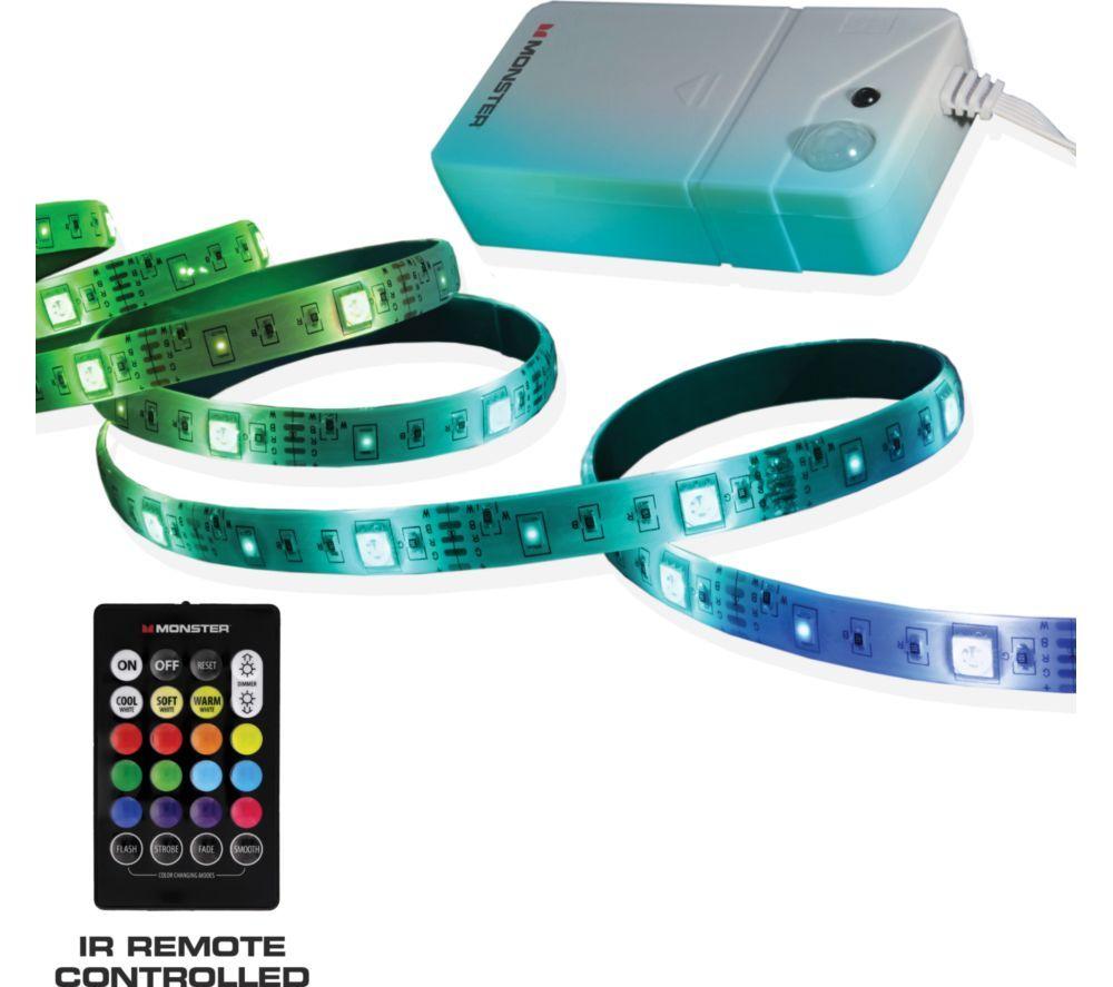 MONSTER Basics Motion Activated RGB+W LED Light Strip - 2 m / 6.5 ft image number 4 of 8