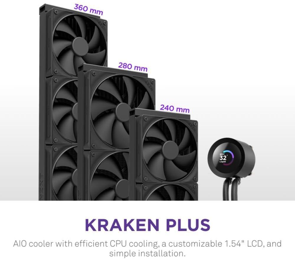 NZXT Kraken Plus 280 280 mm Liquid CPU Cooler - Black image number 6 of 7