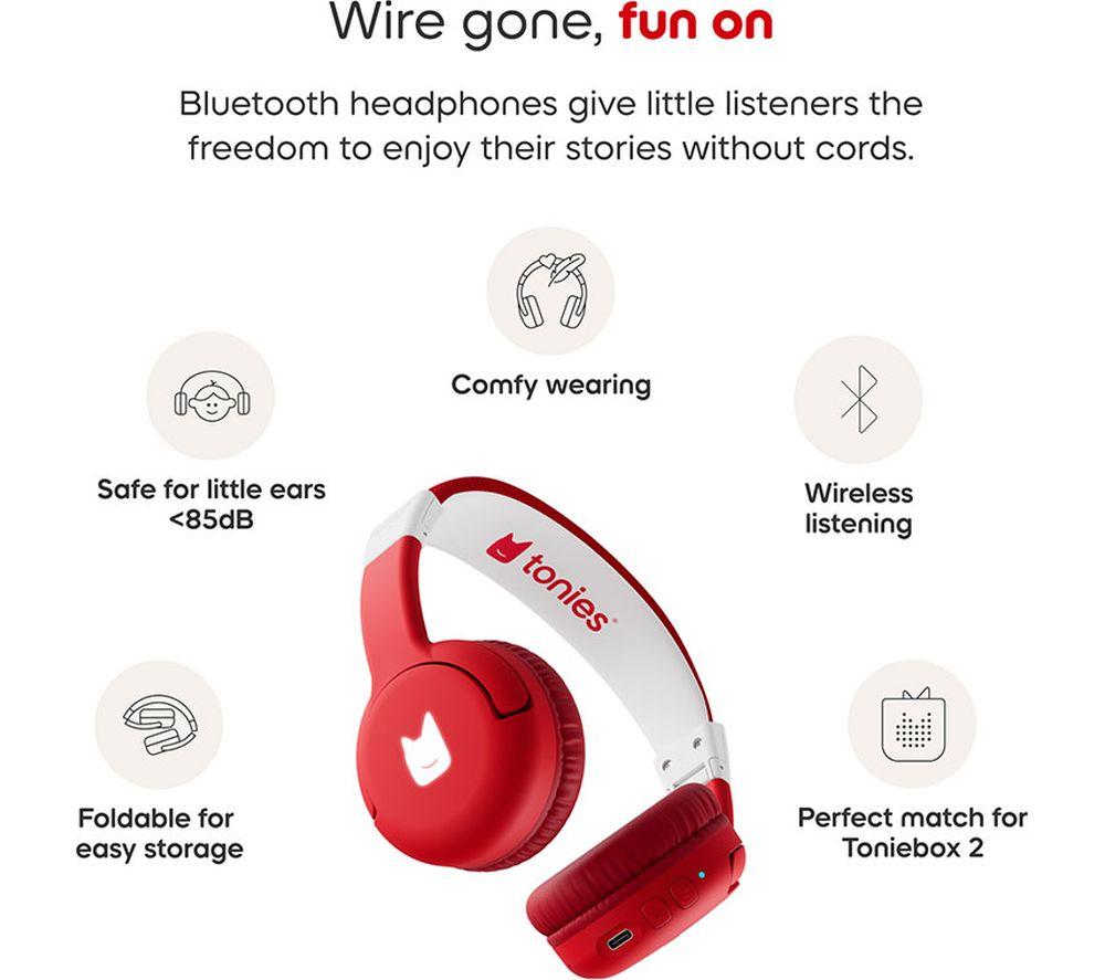 TONIES Wireless Bluetooth Kids Headphones - Sunset Red image number 5 of 7