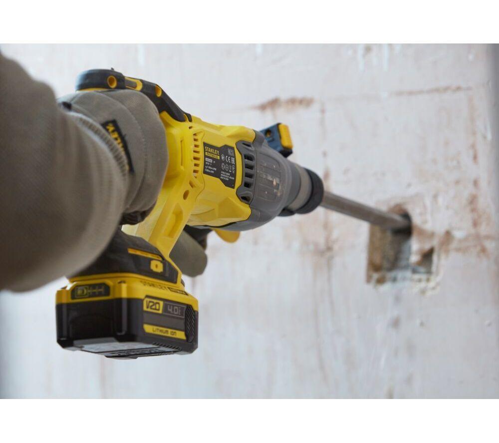 STANLEY FATMAX Fatmax V20 SDS+ Hammer Drill & 2A Charger Set - Yellow & Black image number 2 of 4