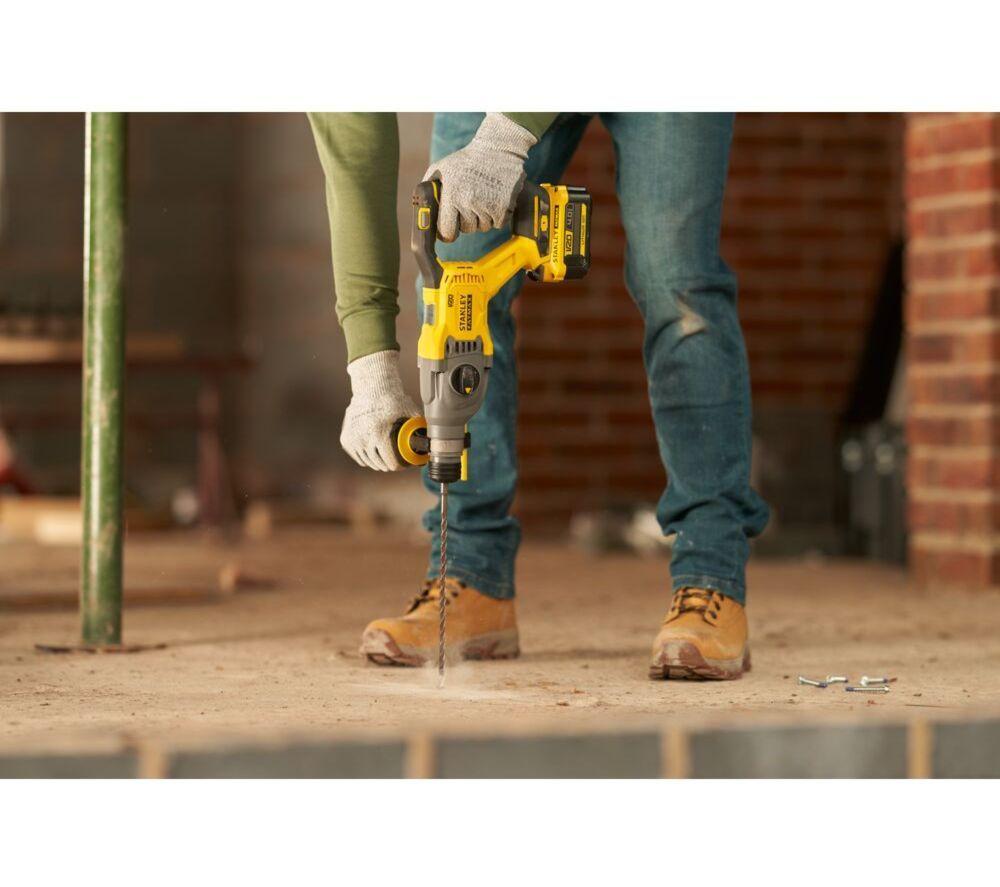 STANLEY FATMAX Fatmax V20 SDS+ Hammer Drill & 2A Charger Set - Yellow & Black image number 4 of 4