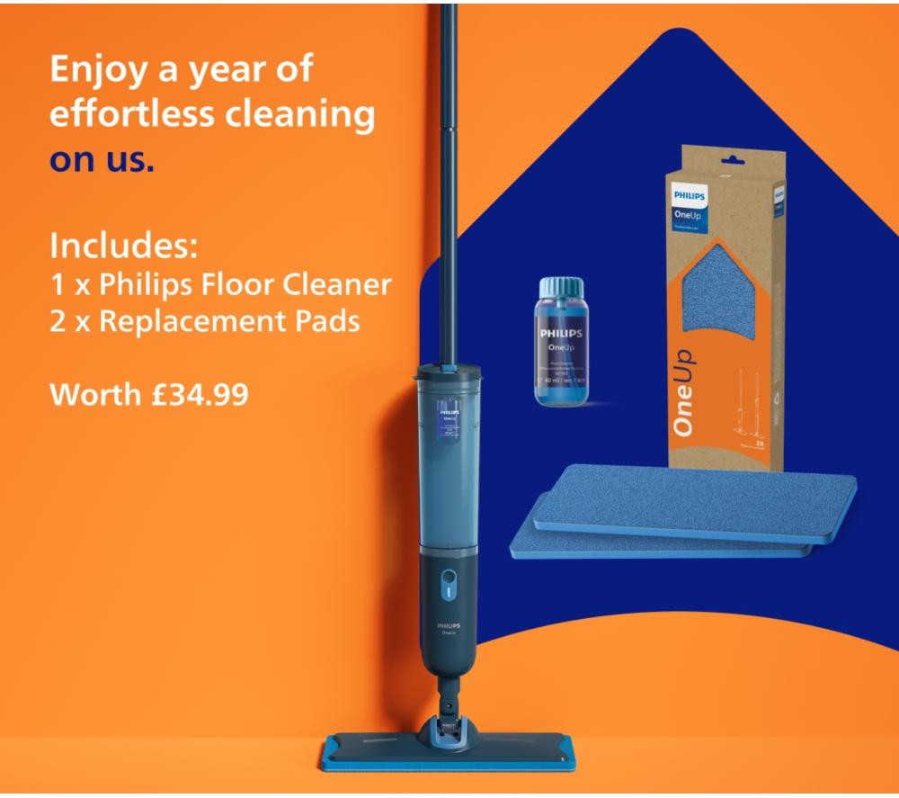 PHILIPS  OneUp 3000s Electric Mop & Hard Floor Cleaner with Extra Pad image number 2 of 16