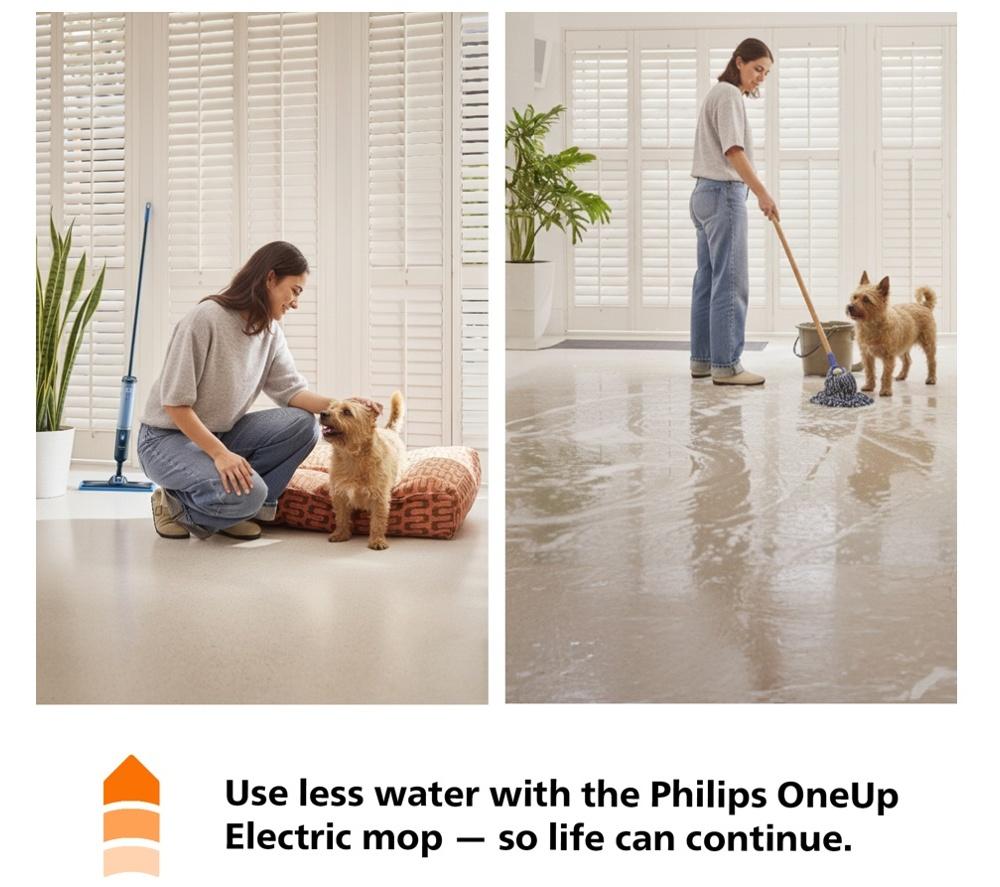 PHILIPS  OneUp 3000s Electric Mop & Hard Floor Cleaner with Extra Pad image number 12 of 16