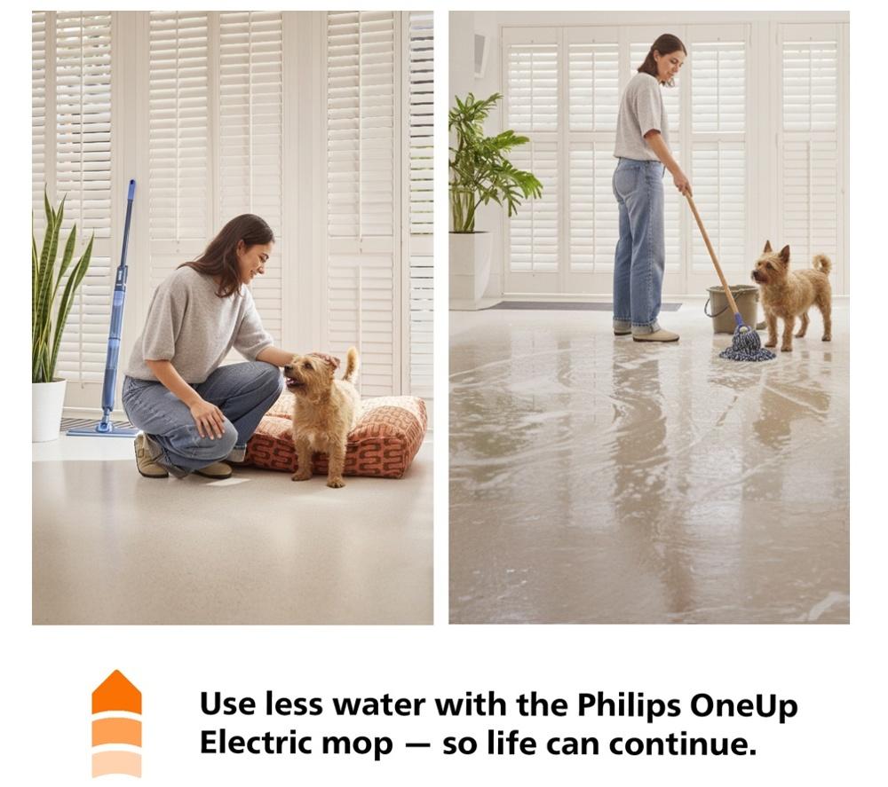 PHILIPS OneUp 5000s Electric Mop - Dirty Water Removal & Fast Dry Hard Floor Cleaner image number 12 of 16