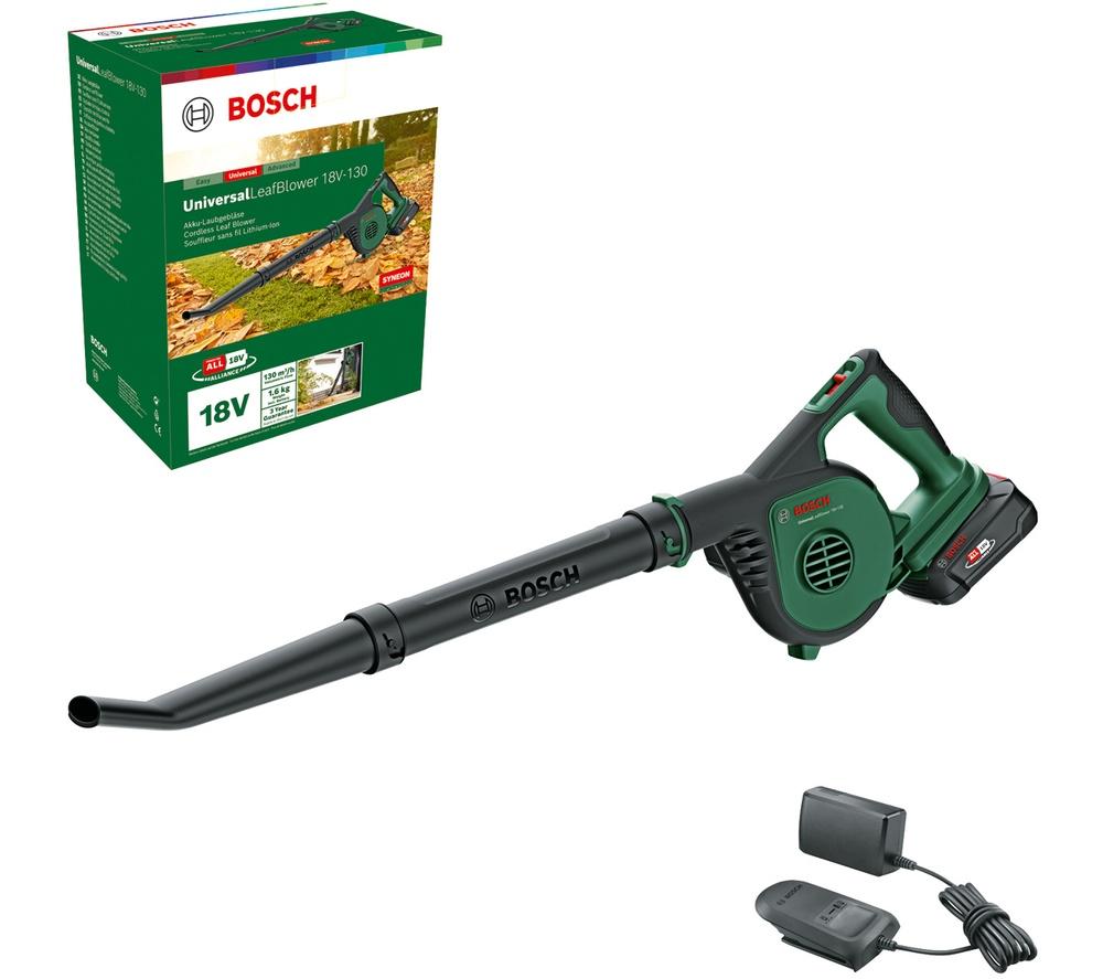 BOSCH Universal 18-130V Cordless Leaf Blower with 1 Battery - Green & Black image number 2 of 10
