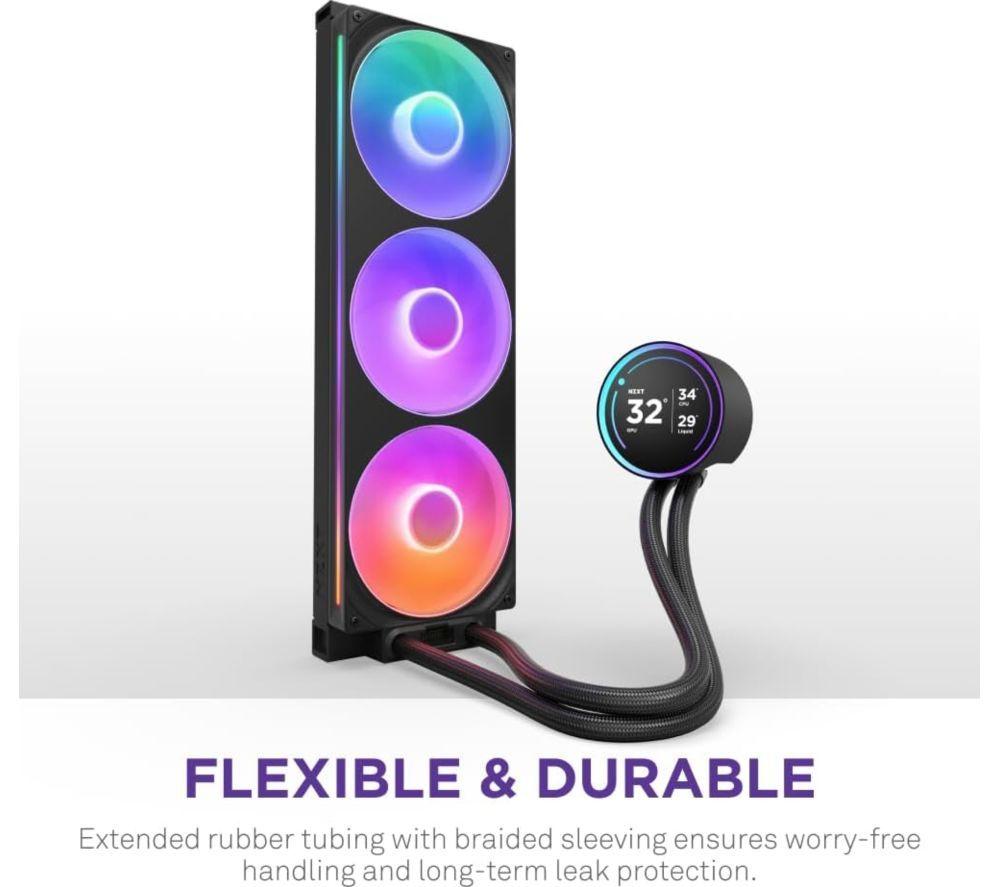 NZXT Kraken Elite 420 RGB 420 mm Liquid CPU Cooler - RGB LED, Black image number 5 of 6