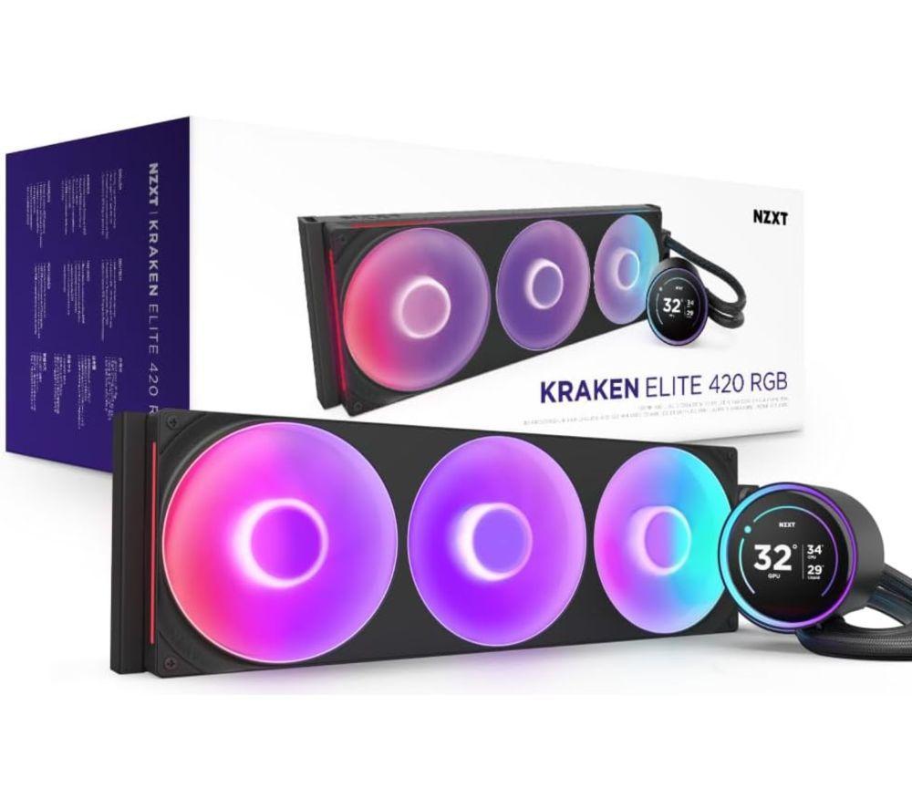 NZXT Kraken Elite 420 RGB 420 mm Liquid CPU Cooler - RGB LED, Black image number 6 of 6