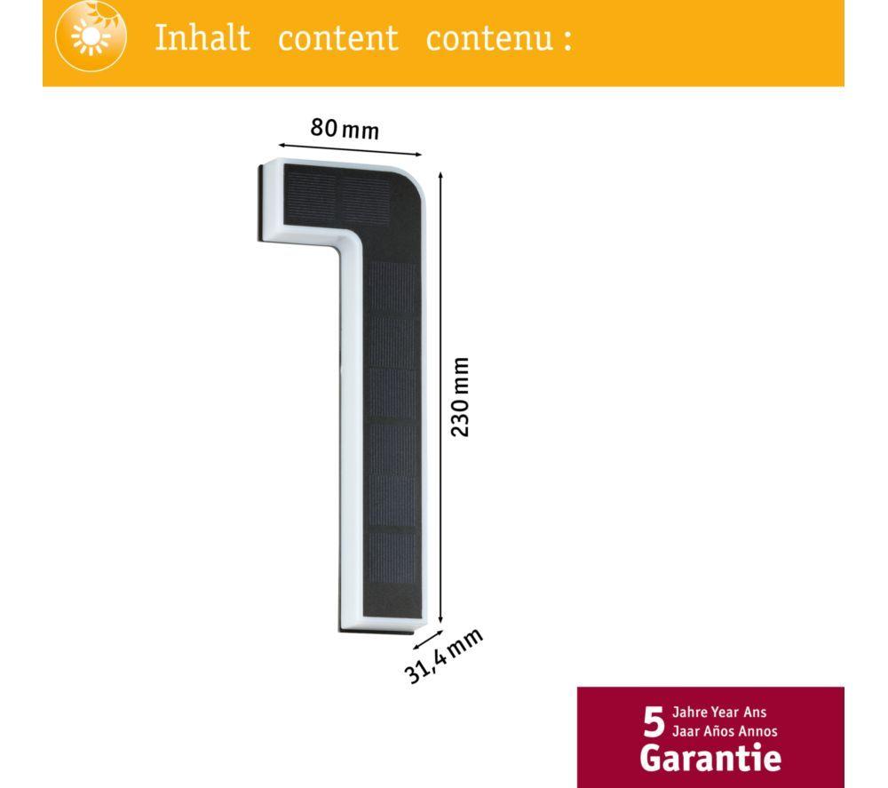 PAULMANN Solar LED House Number Light - No. 1 image number 6 of 7