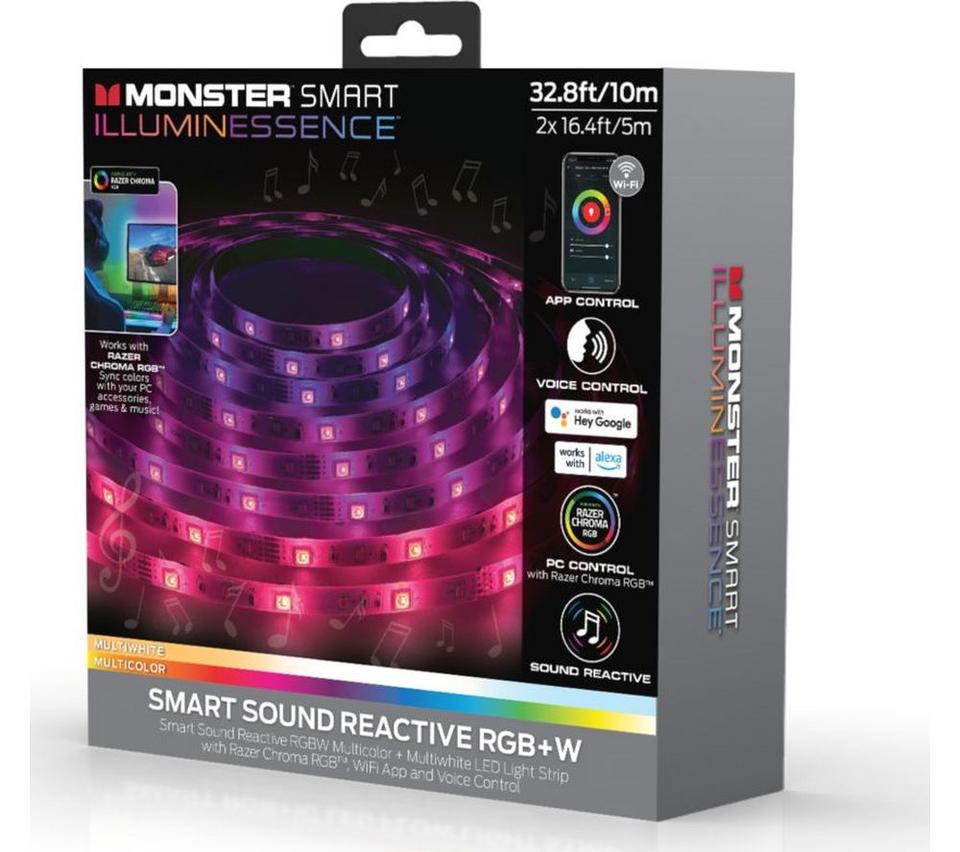MONSTER Smart llluminessence RGBW Light Strip - 5 m / 16.4 ft, Pack of 2