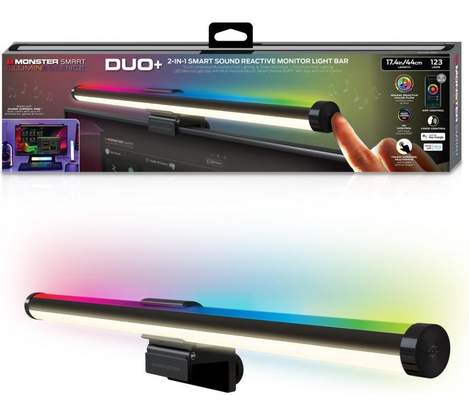 MONSTER Smart llluminessence Duo+ 2-in-1 RGBW+IC Monitor Light Bar - 17.4" / 44 cm