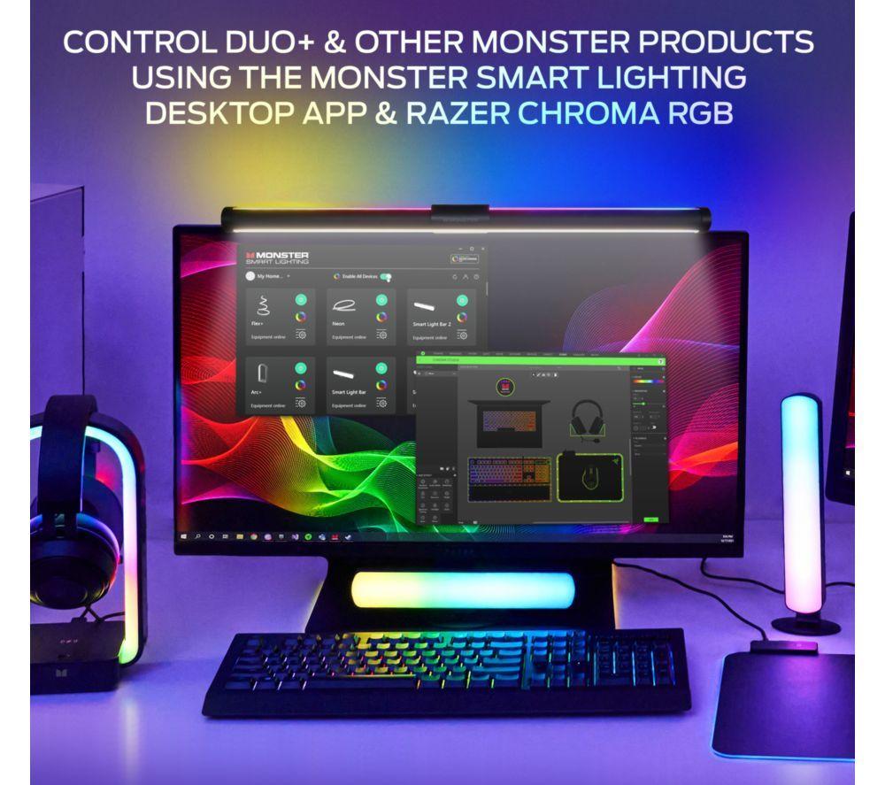 MONSTER Smart llluminessence Duo+ 2-in-1 RGBW+IC Monitor Light Bar - 17.4" / 44 cm image number 2 of 7