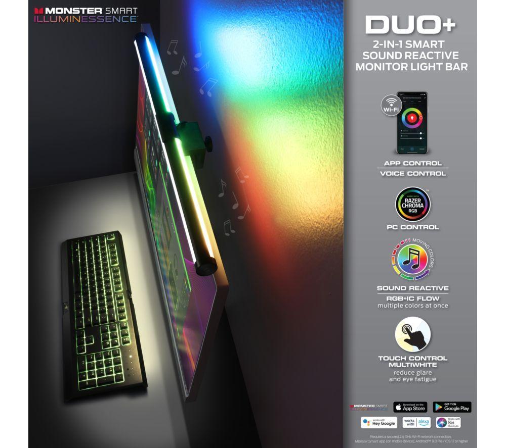 MONSTER Smart llluminessence Duo+ 2-in-1 RGBW+IC Monitor Light Bar - 17.4" / 44 cm image number 3 of 7
