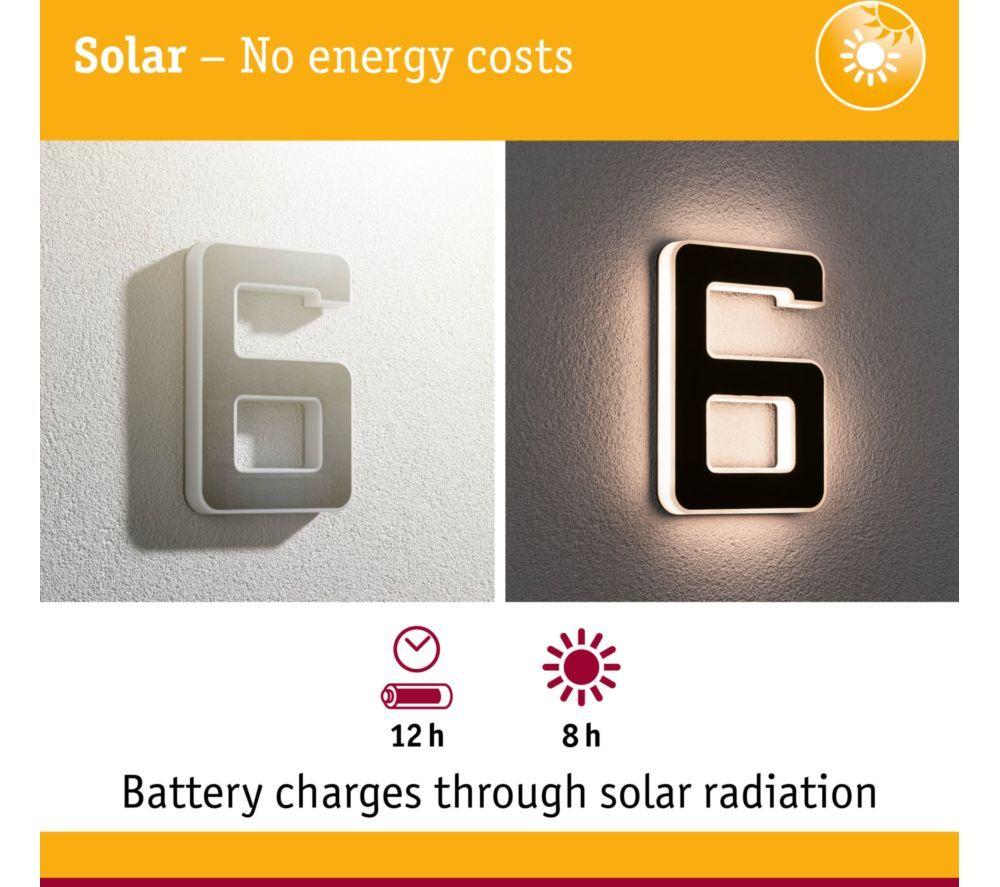 PAULMANN Solar LED House Number Light - No. 6 image number 7 of 8
